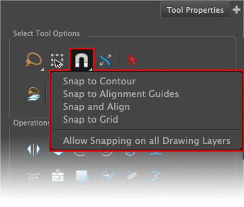 Snapping options - Tool Properties