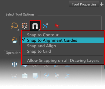 Select Tool additional snapping options