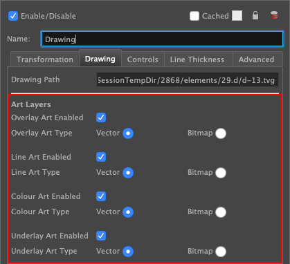 Enable/disable art layer from layer properties