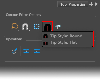 Tip style - Tool Properties window