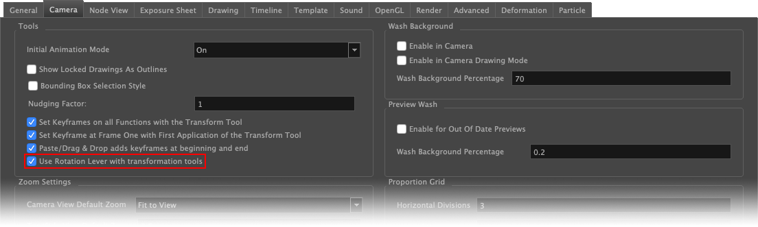 Use Rotation Lever with Transformation Tools - Preferences > Camera