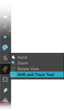 Shift & Trace in the tool panel