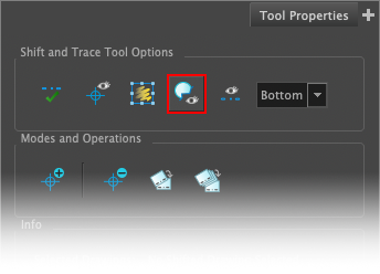 Show drawing outline - tool properties